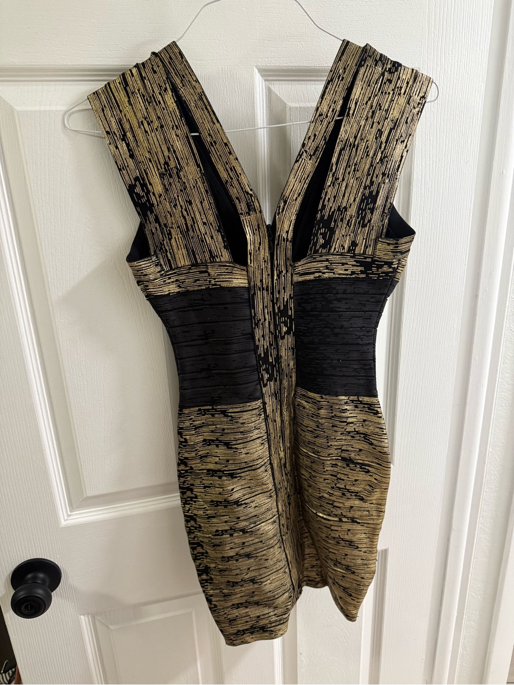 Gold and Black Bodycon bandage Dress